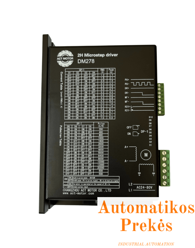 Pavara DM278 žingsniniam varikliui, 24-80VAC/40-100VDC, 7A
